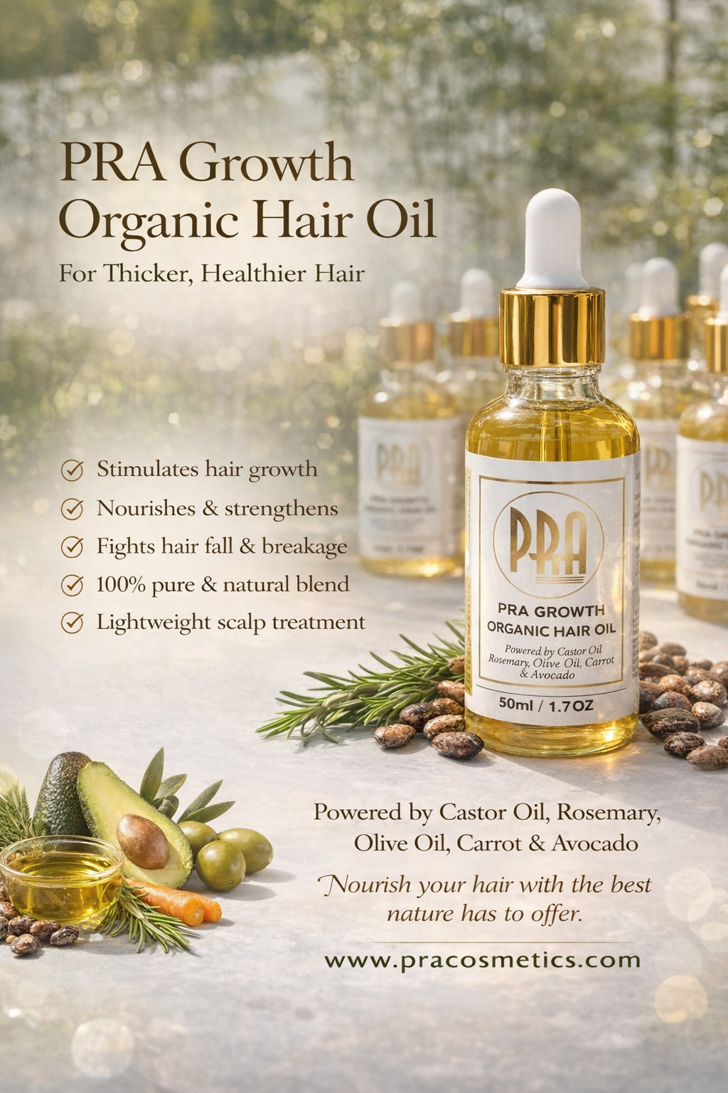 PRA Growth Organic Hair Oil - Pra Cosmetics