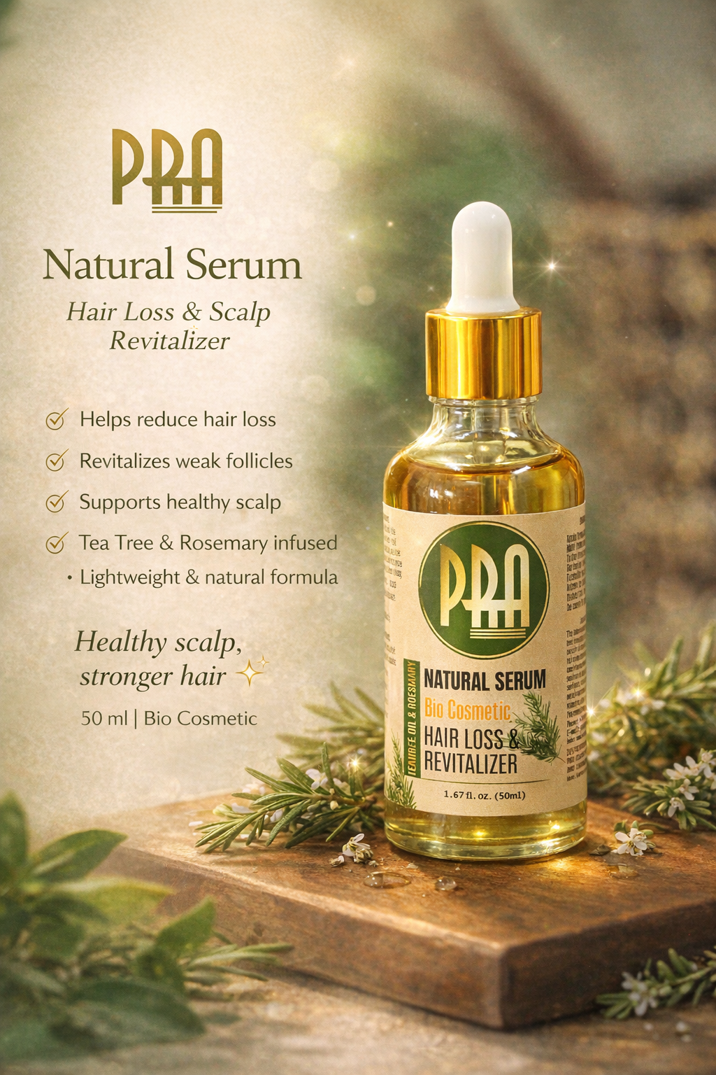 PRA Natural Serum: Tea Tree Oil & Rosemary - Pra Cosmetics